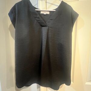 LOFT Black Textured Blouse NWOT
